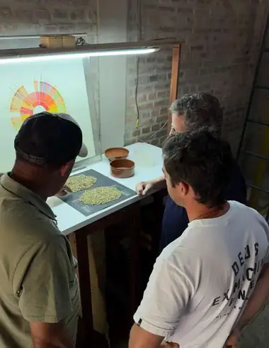 Grading coffee at Água da Mata