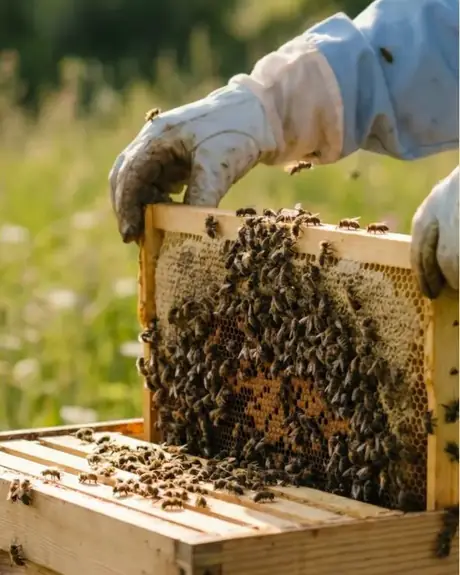 A frame of native stingless bees